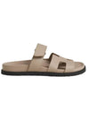 Chypre Calfskin Sandals Beige Mastic - HERMES - BALAAN 1