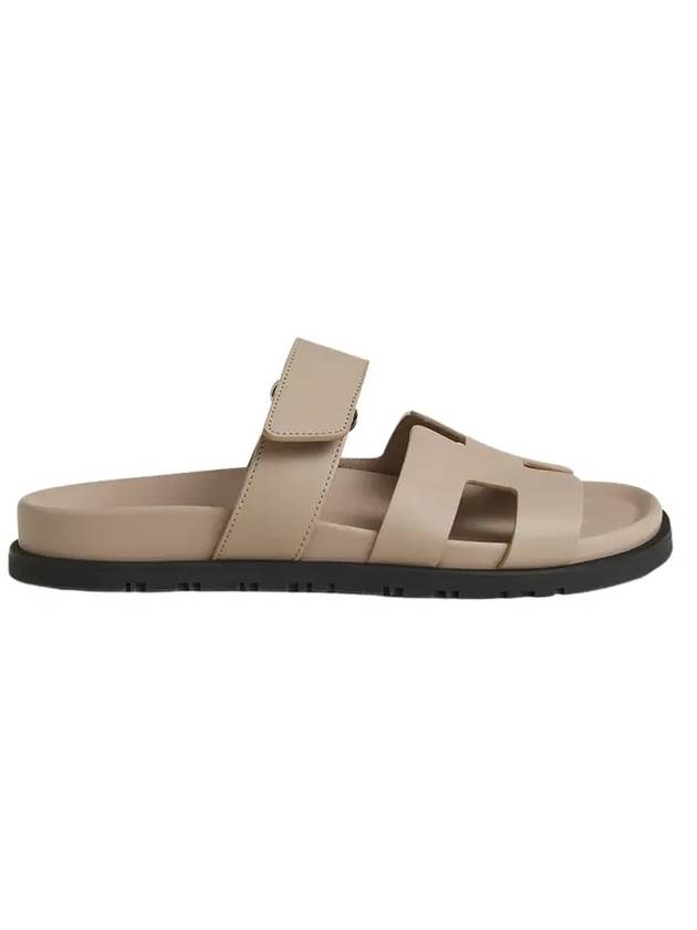 Chypre Calfskin Sandals Beige Mastic - HERMES - BALAAN 1