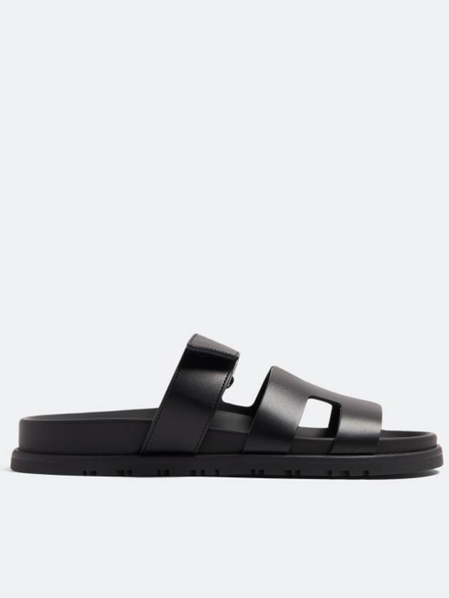 Chypre Calfskin Sandals Black - HERMES - BALAAN 3