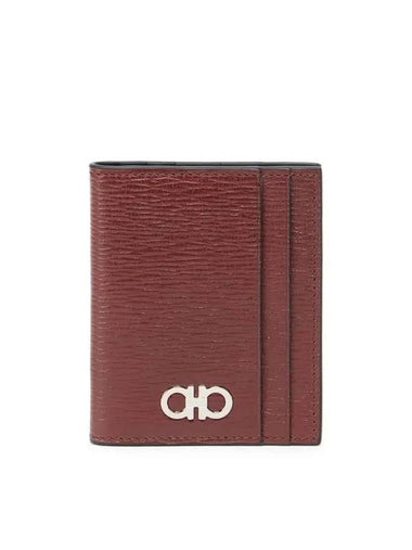 Gancini Card Wallet Red - SALVATORE FERRAGAMO - BALAAN 1