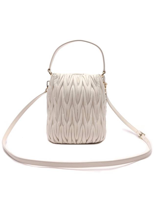 Matelasse Nappa Leather Bucket Bag White - MIU MIU - BALAAN 5