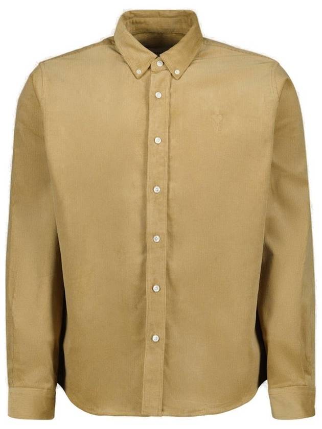 De Coeur Oxford Long Sleeve Shirt Sand - AMI - BALAAN 1