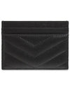 Gold Hardware Matelasse Caviar Leather Card Wallet Black - SAINT LAURENT - BALAAN 4