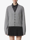 Embroidered Heart Logo Cashmere Cardigan Heather Grey - AMI - BALAAN 2