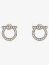 Gancini Crystal Large Earrings Silver - SALVATORE FERRAGAMO - BALAAN 3