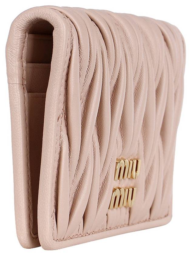 Matelasse Nappa Leather Card Wallet Pink - MIU MIU - BALAAN 4