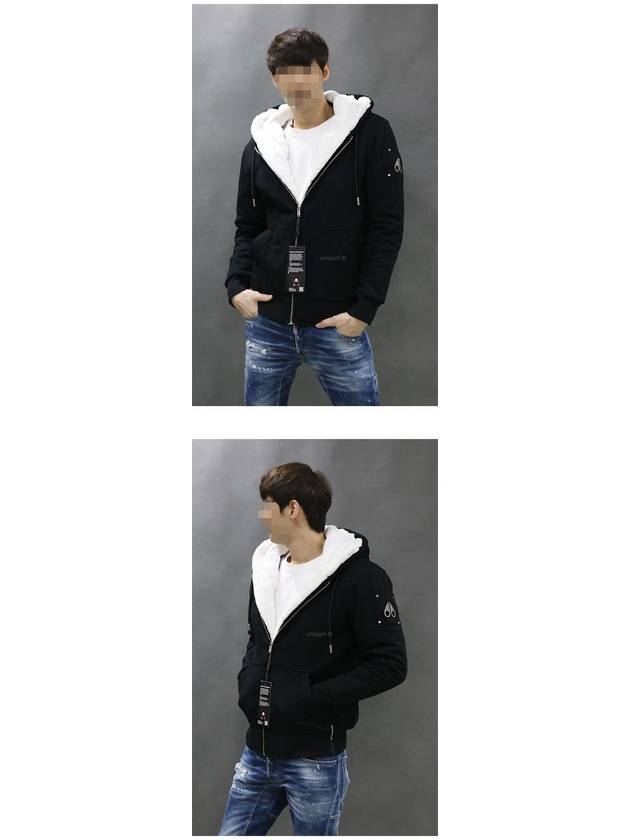 Classic Bunny Zip Up Hoodie White Lining Black - MOOSE KNUCKLES - BALAAN 3