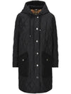 Women's Diamond Quilted Hoodie Single Coat Black - BURBERRY - BALAAN 2