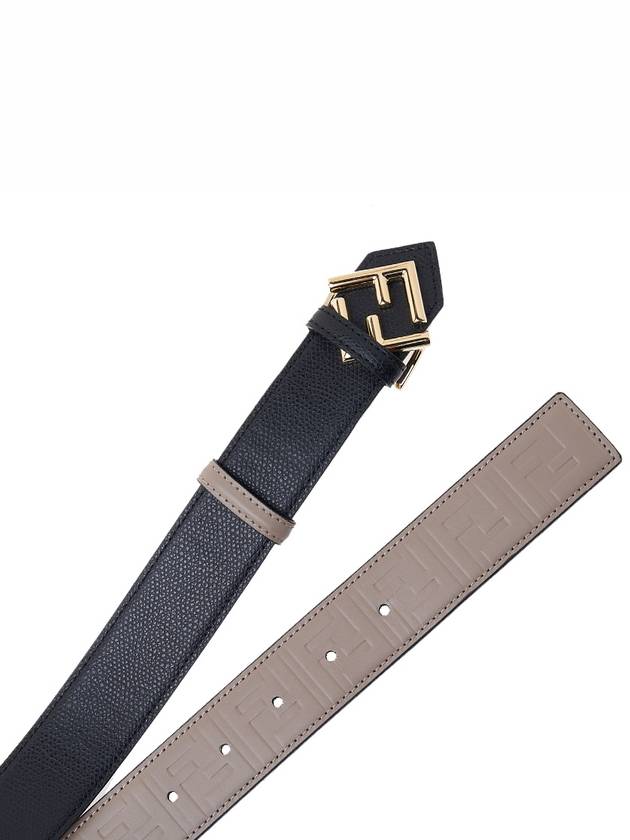 Reversible Leather Belt Black Dove Grey - FENDI - BALAAN 10