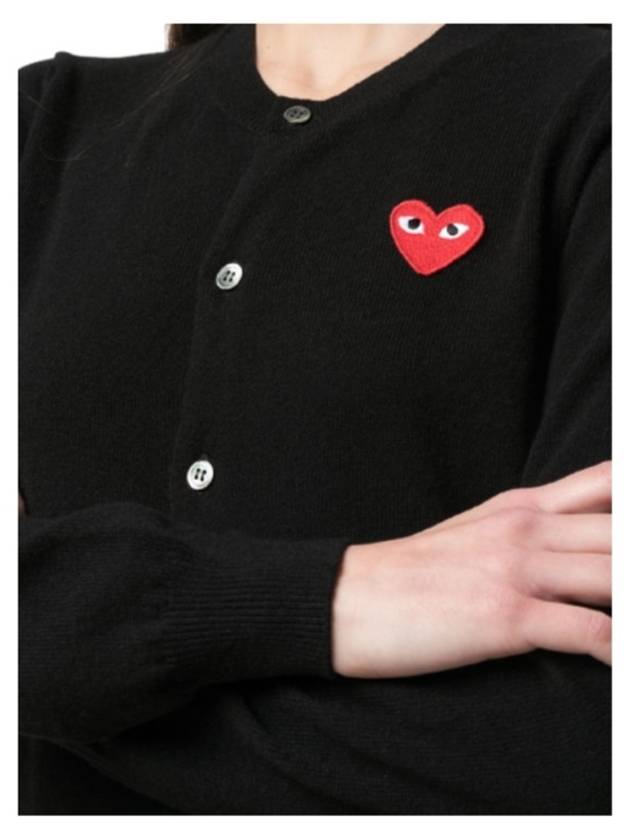 Red Heart Waffen Cardigan Black - COMME DES GARCONS - BALAAN 7