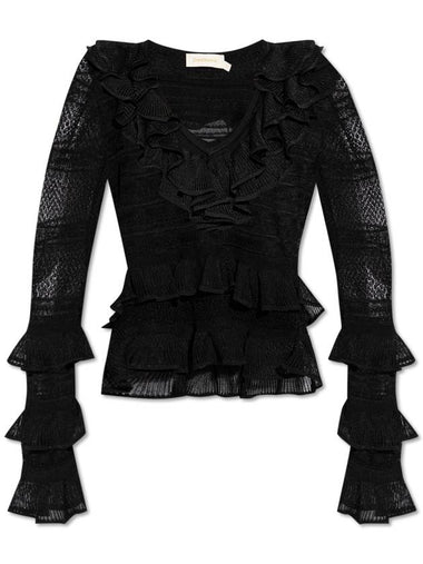 Zimmermann Top With Ruffles, Women's, Black - ZIMMERMANN - BALAAN 1