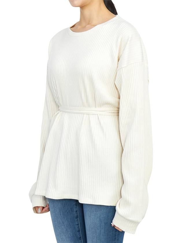 Women's Show Organic Cotton Long Sleeve T-Shirt Offwhite - BASERANGE - BALAAN 3