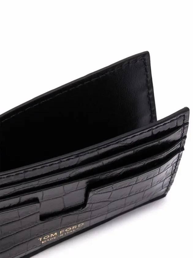 Logo Crocodile Card Wallet Black - TOM FORD - BALAAN.