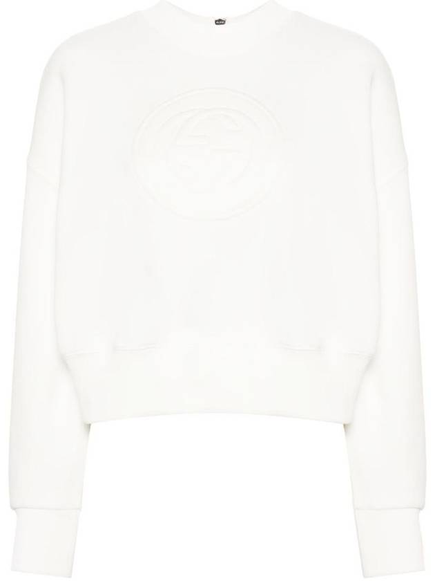 GG Logo Cotton Sweatshirt White - GUCCI - BALAAN 1