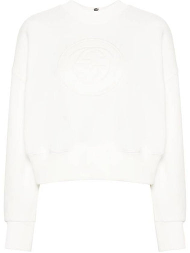 GG Logo Cotton Sweatshirt White - GUCCI - BALAAN 1