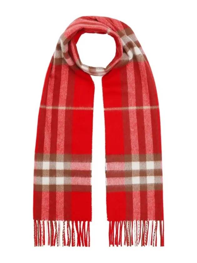 Classic Check Cashmere Scarf Red - BURBERRY - BALAAN.