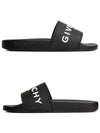 Logo Rubber Flat Slide Slippers Black - GIVENCHY - BALAAN 4