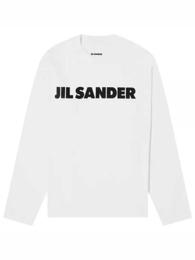 Logo Print Cotton Long Sleeve T-Shirt White - JIL SANDER - BALAAN 2