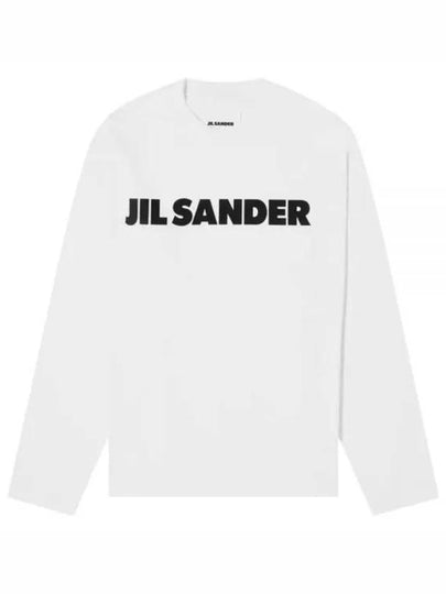 Logo Print Cotton Long Sleeve T-Shirt White - JIL SANDER - BALAAN 2