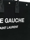 Rive Gauche Cotton Canvas Tote Bag Black - SAINT LAURENT - BALAAN 5