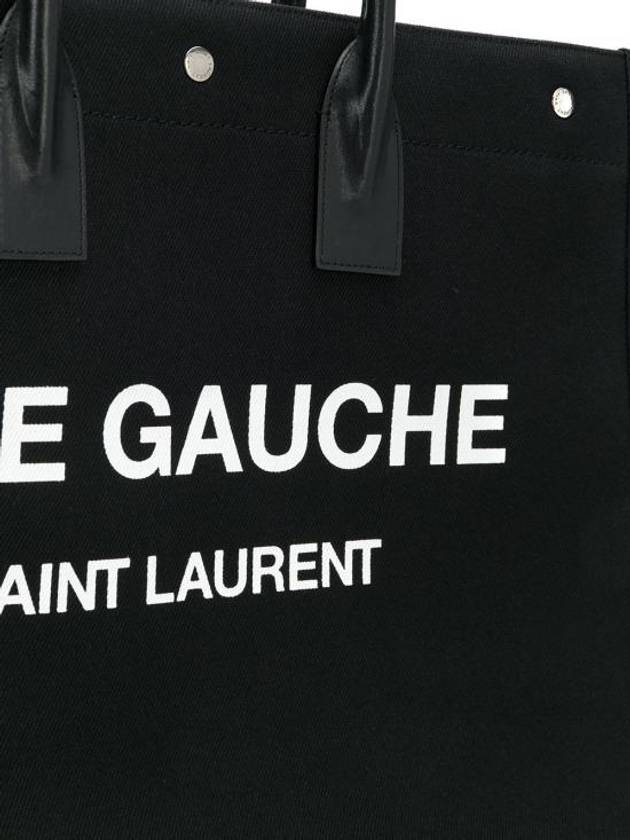 Rive Gauche Cotton Canvas Tote Bag Black - SAINT LAURENT - BALAAN 5