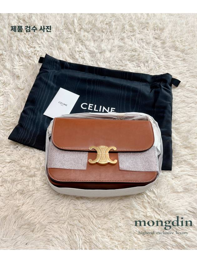 Triomphe Medium Calfskin Shoulder Bag Tan - CELINE - BALAAN 5