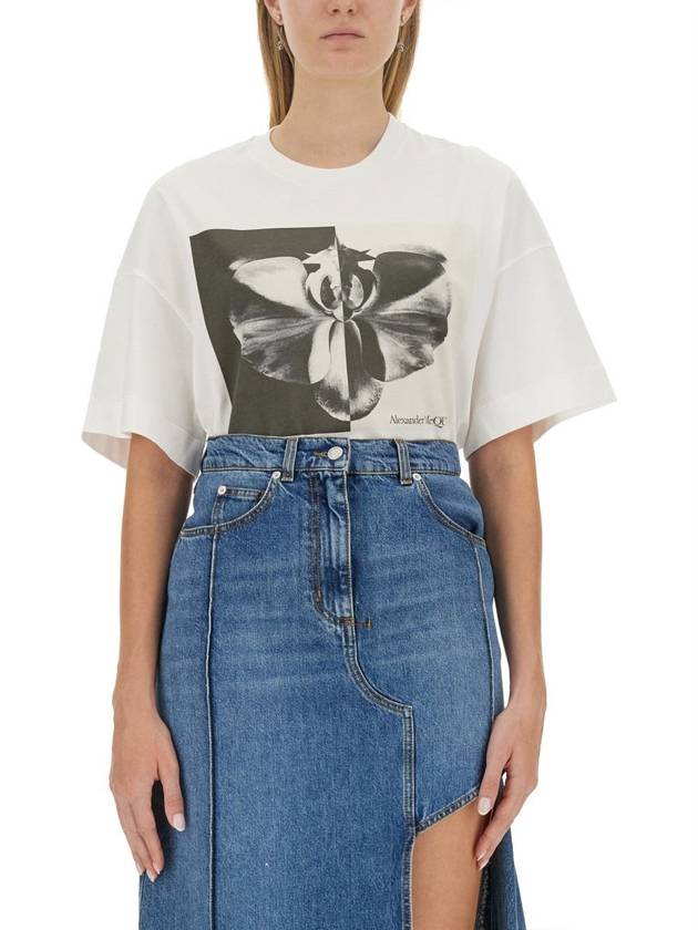 Alexander McQueen Photographic Orchid T-Shirt - ALEXANDER MCQUEEN - BALAAN 1