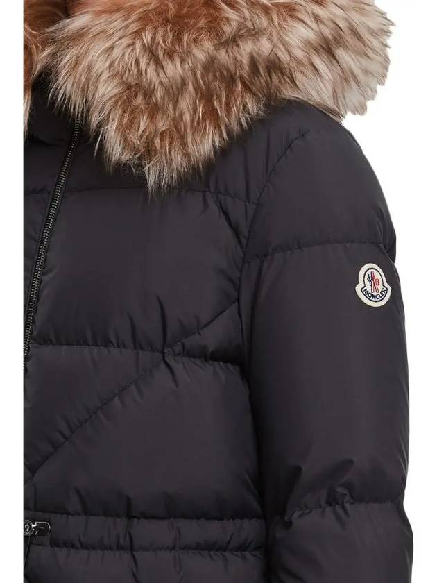 Busard Long Hooded Fur Down Padding Black - MONCLER - BALAAN 5