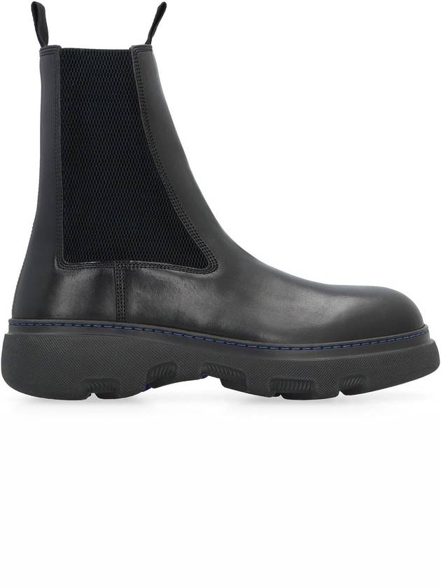 Leather Chelsea Boots Black - BURBERRY - BALAAN 3