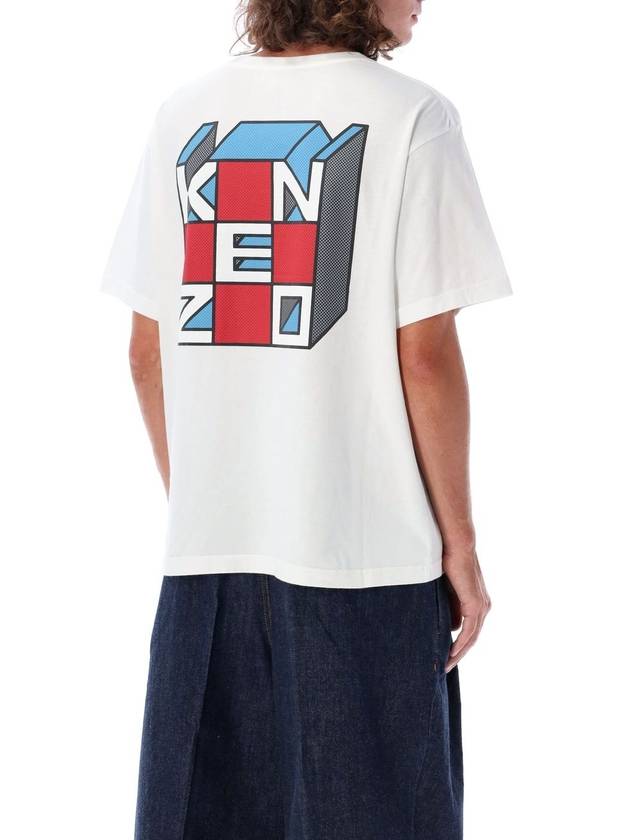 Cube Over Short Sleeve T Shirt White - KENZO - BALAAN 3