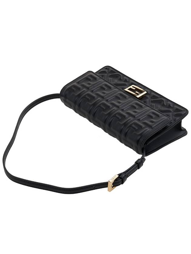 FF Baguette Nappa Leather Long Wallet Black - FENDI - BALAAN 5