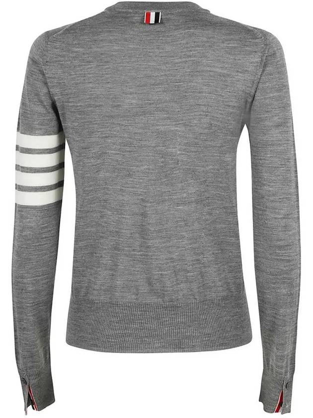 4-Bar Merino Jumper Wool Knit Top Light Grey - THOM BROWNE - BALAAN.