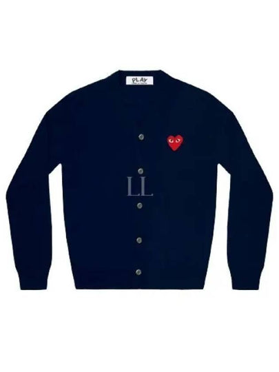 Heart Wappen V-Neck Cardigan Navy - COMME DES GARCONS - BALAAN 2