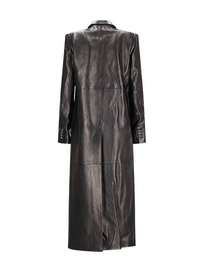 DOUBLE BREASTED LEATHER COAT - MAGDA BUTRYM - BALAAN 2