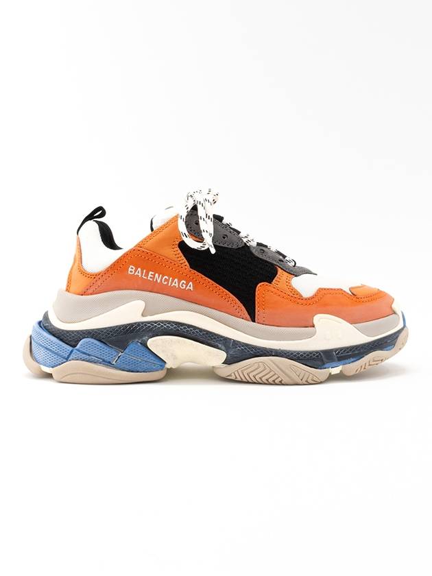 Triple S Low-Top Sneakers Blue Orange - BALENCIAGA - BALAAN 3