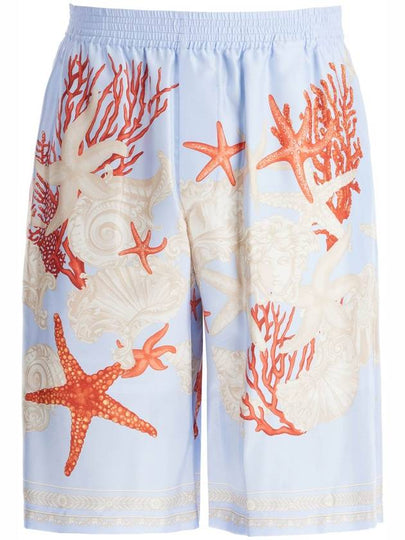 Barocco Sea Print Silk Shorts 10024761A11093 - VERSACE - BALAAN 2