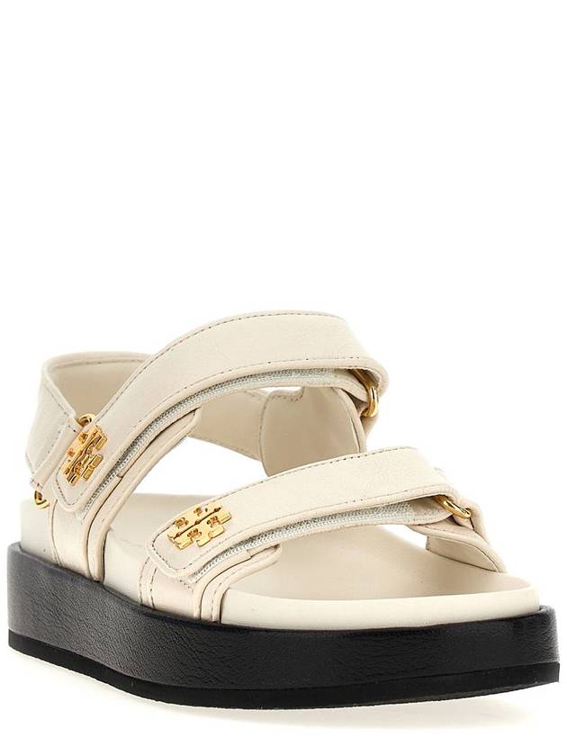 Kira Sports Logo Leather Sandals New Ivory - TORY BURCH - BALAAN 3