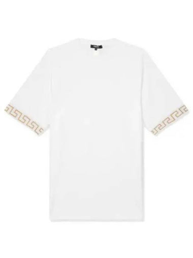 Greca-Trim Crewneck Short Sleeve T-Shirt White - VERSACE - BALAAN 1