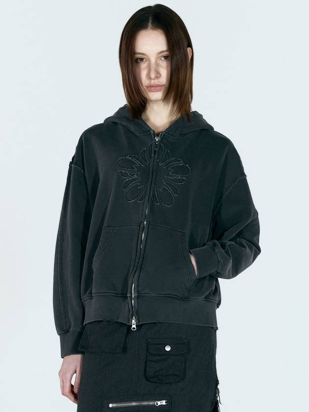 Mugung Vintage Two-Way Zip-Up Hoodie Charcoal - ULKIN - BALAAN 3