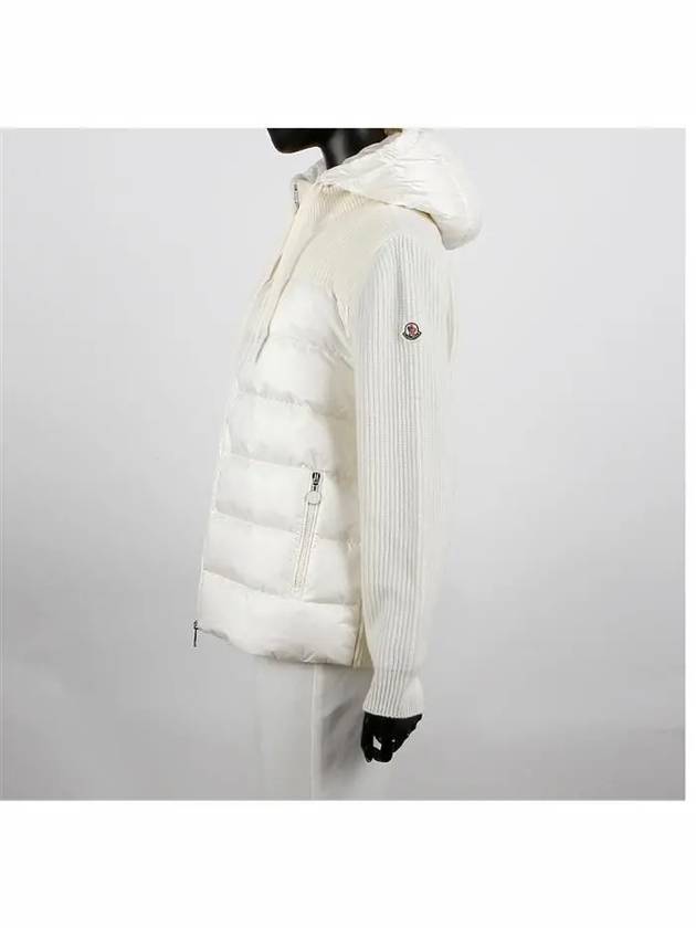 Padded Wool Hooded Cardigan White - MONCLER - BALAAN 4