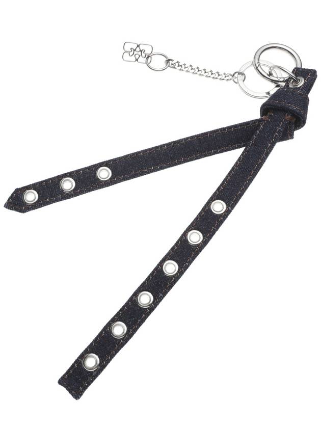 Eyelet Denim Keyholder Dark Navy - GANNI - BALAAN 3