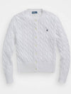 Women s Cable Knit Cotton Twisted Cardigan White - POLO RALPH LAUREN - BALAAN 3