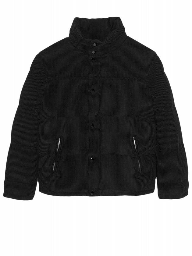 Corduroy Down Padding Jacket Black - SAINT LAURENT - BALAAN 7