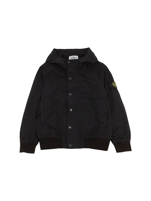 Wappen Patch Zip-Up Hoodie Black - STONE ISLAND - BALAAN 2