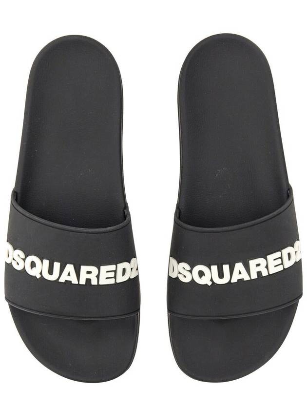 Men's Logo Rubber Slippers Black - DSQUARED2 - BALAAN 3