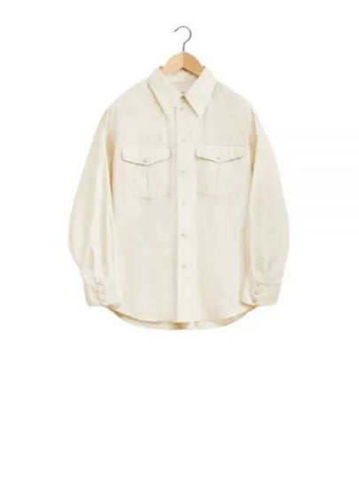 Western Poplin Long Sleeve Shirt Beige - LEMAIRE - BALAAN 2