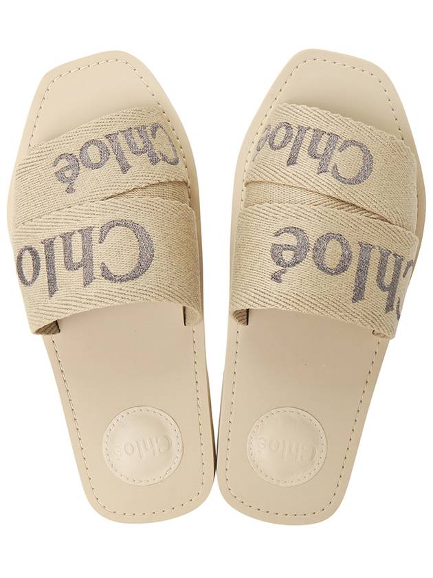 Logo Stitch Woody Mule Beige Ecru - CHLOE - BALAAN 3