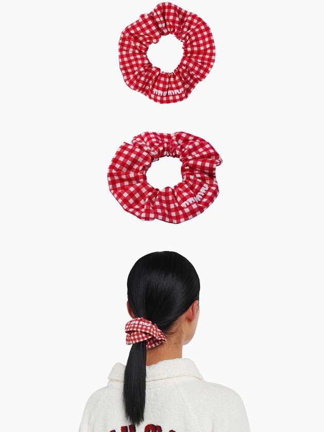 Logo Faille Scrunchie Red - MIU MIU - BALAAN.