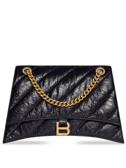 Quilted Crush Medium Chain Shoulder Bag Black - BALENCIAGA - BALAAN 2