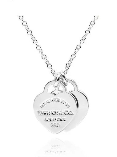 Return to Tiffany Mini Double Heart Tag Necklace Silver - TIFFANY & CO. - BALAAN 1